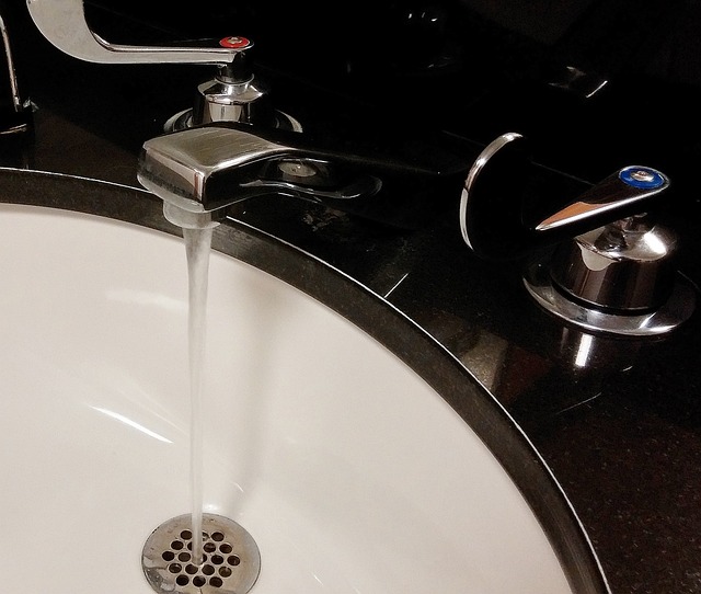 sink with running water draining